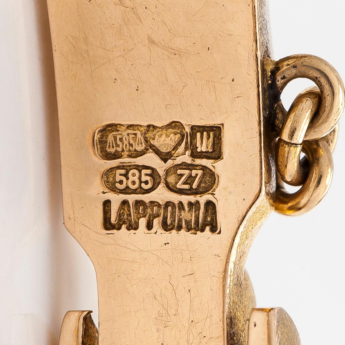 Björn Weckström, armband, "Namban", 14K guld och zoisit, Lapponia 1977.