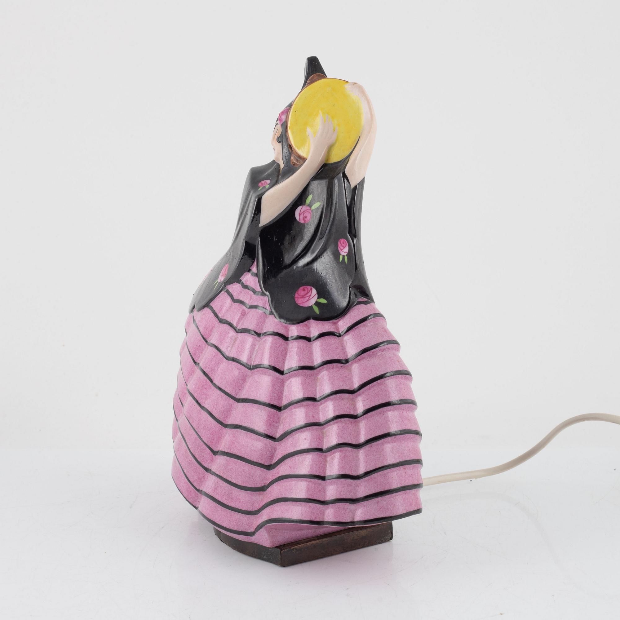 Marcel Bever, table lamp, porcelain, Paris, Art Deco.