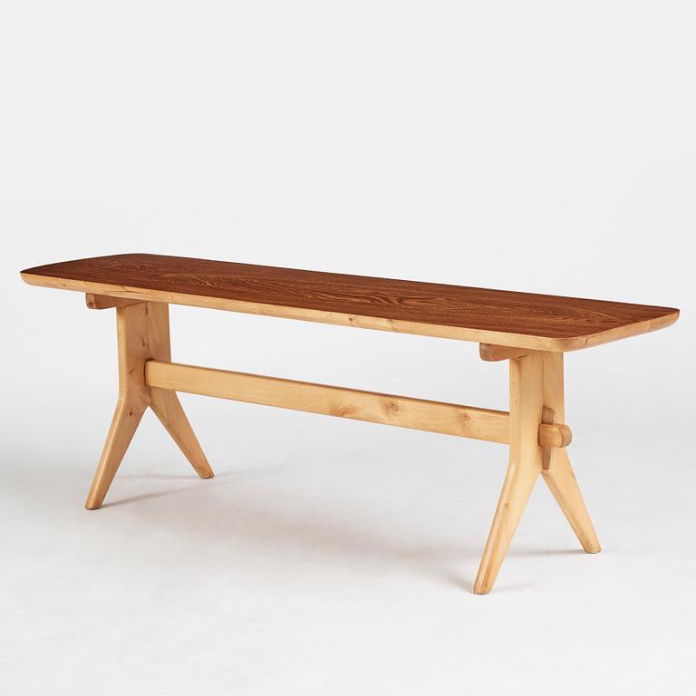 Ilmari Tapiovaara, attributed to, a dinner table with two benches, probably Finland 1950-60's.