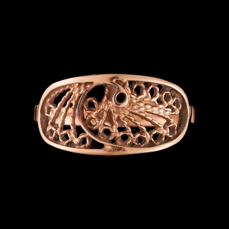 RING, guld 14K, sovjetiska stämplar. Paino 2,6 g.