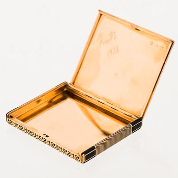 ETUI, 18K guld, svart emalj. Marchak, Frankrike 1930-tal.