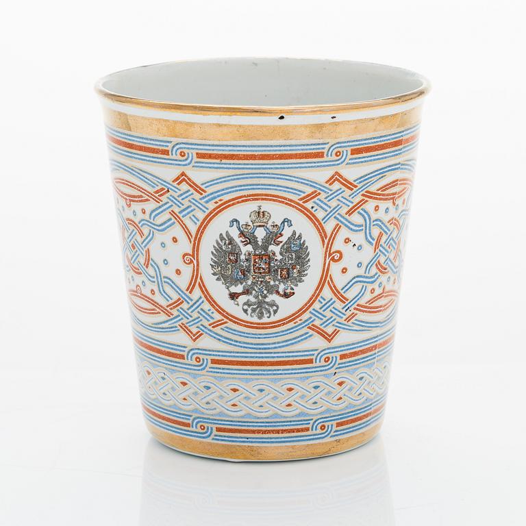 A enamel crowning beaker from the crowning of Nikolaj II 1896.