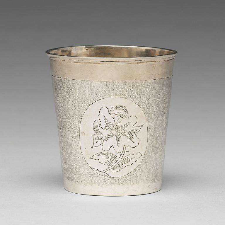 A Swedish 17th century silver beaker, mark of Jöran Hieronymi Bernegau, Norrköping (1648-1679).