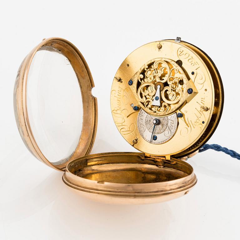 An 18k gold pocket watch by P. H. Beurling (watchmaker in Stockholm 1783-1806), 1788.