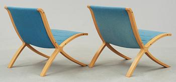 FÅTÖLJER, ett par, "X-stolen", Peter Hvidt & Orla Molgaard Nielsen, Fritz Hansen, Danmark, 1979.