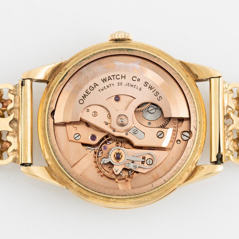 Omega, Genève, Calendar, "Cursive Genève", ca 1959.