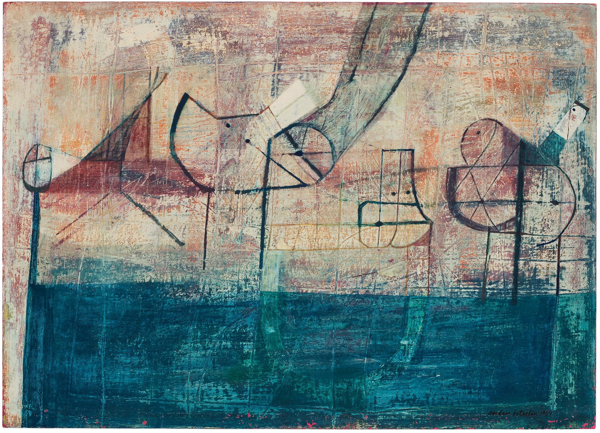 ANDERS ÖSTERLIN, oil on paper panel, signed and dated 1954.