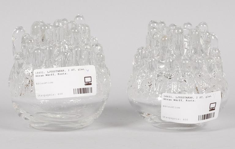 LJUSSTAKAR, 2 ST, glas, Göran Wärff, Kosta.