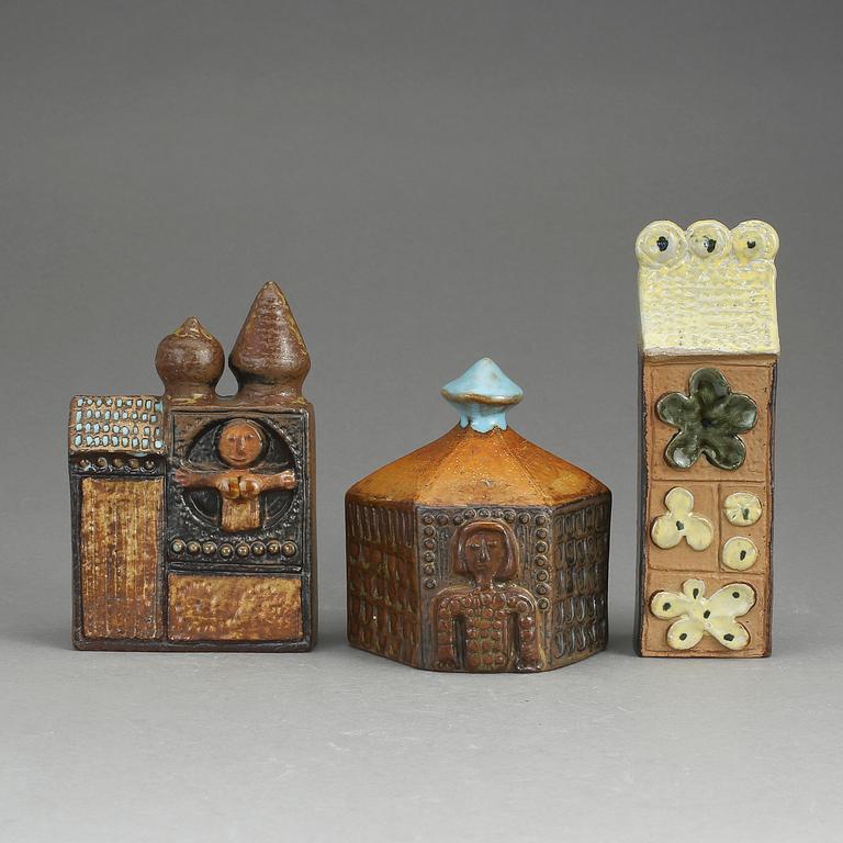 PARTI STENGODS, 3 delar. Bertil Vallien, Gustavsberg, "Bagdad", 1960-70-tal.