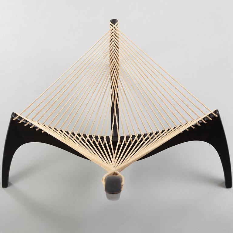 A Jørgen Høvelskov black lacquered 'Harp' chair, Christensen & Larsen, Denmark post 1968.