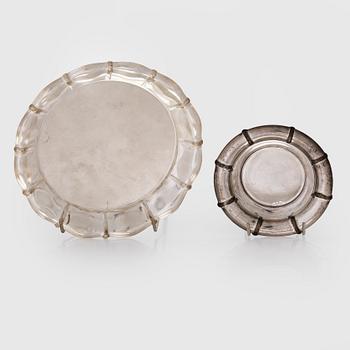 Two silver plates, Czechoslovakia 1921-1941.