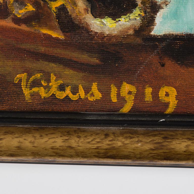 LUCIE LAGERBIELKE, olja på duk, signerad Vitus, daterad 1919.