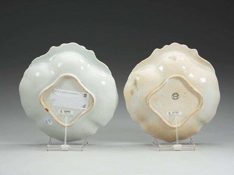 FAT ett par, kompaniporslin, Qing dynastin Jiaqing (1796-1820).
