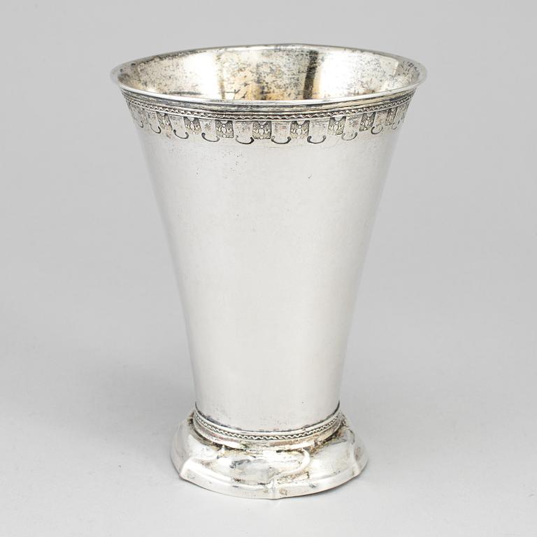 LORENS STABEUS, a silver beaker, Stockholm 1763.