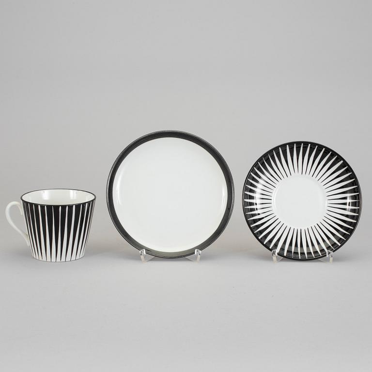 A 12 part earthenware service "Zebra" designed by Eugene Trost for Gefle, in production 1855-67.