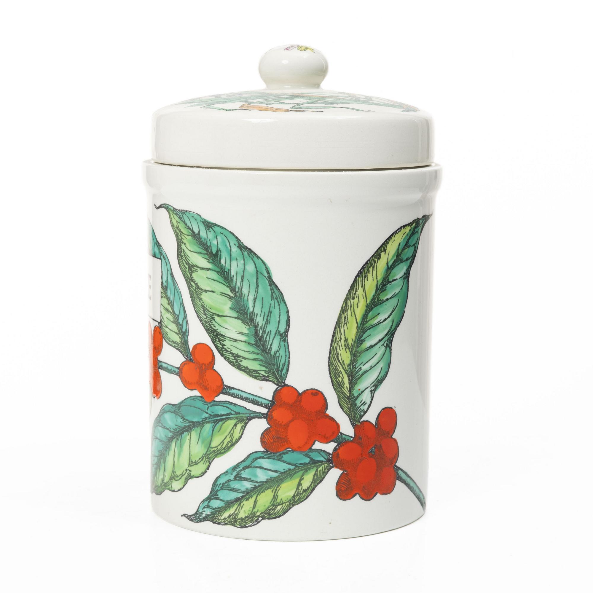 Piero Fornasetti, a lidded jar, Fornasetti, Milan, Italy.