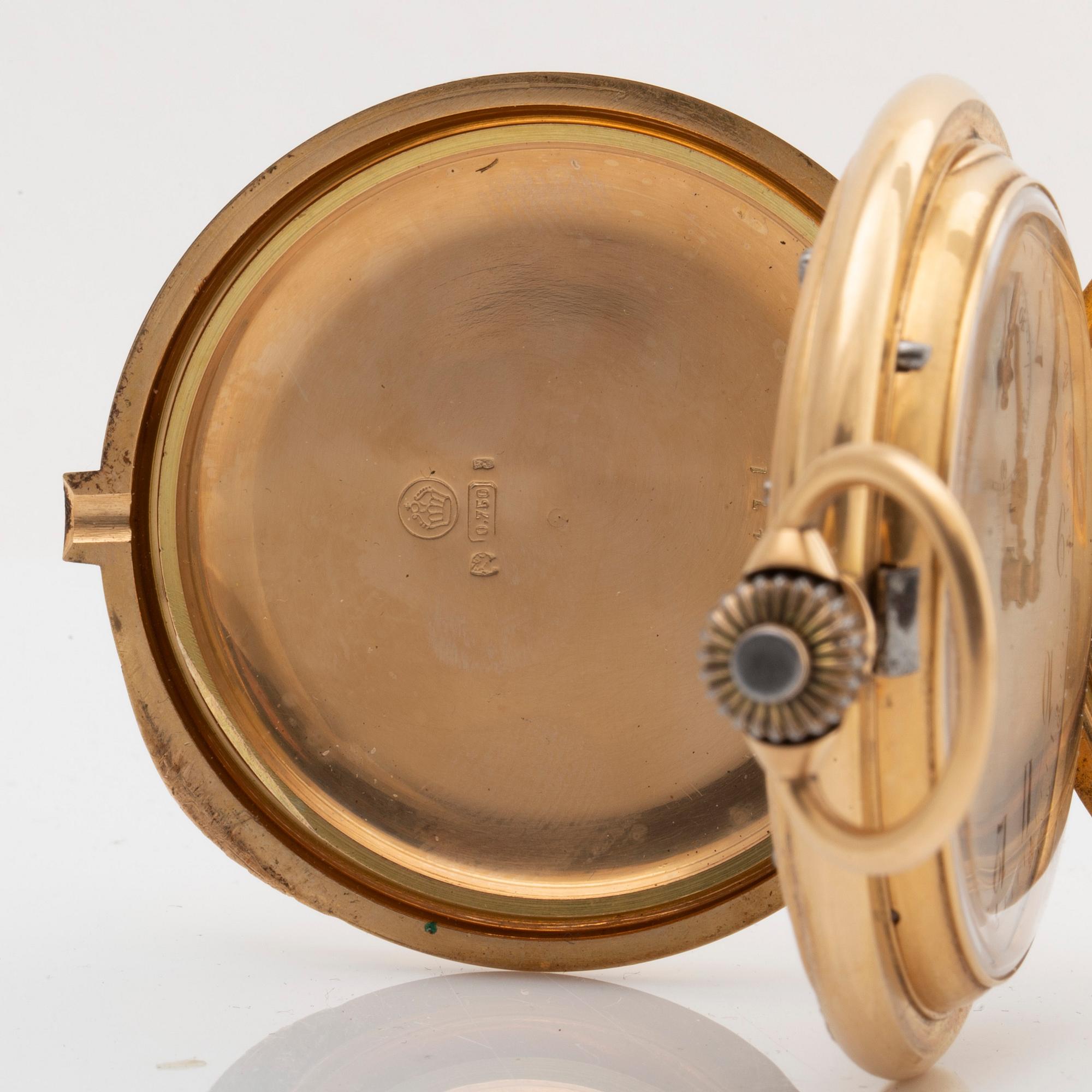 POCKET WATCH, hunter, Gèneve Schweiz, 54 mm.