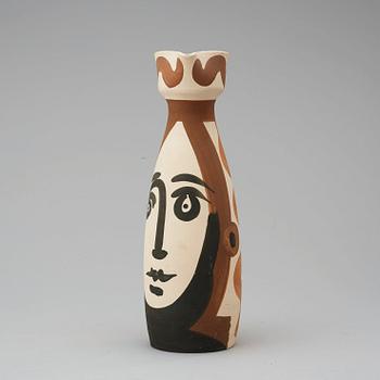 A Pablo Picasso 'Visage'faience pitcher, Madoura, Vallauris 1955.