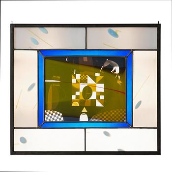 Ann Wolff, a lead framed window decoration, probably Transjö, Sweden 1980s.