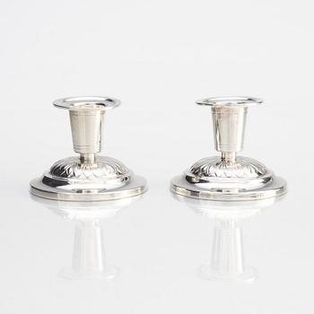 A pair of silver candlesticks, mark of W.A. Bolin, Stockholm 1944.