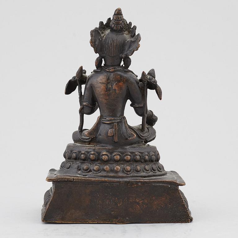 GUDOM/BODHISATTVA, kopparlegering, tibet/sinotibetansk, 1900-tal.