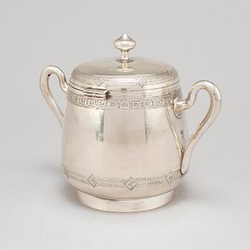 A parcel-gilt russian silver sugar bowl, Moscow 1895.