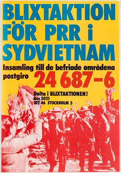 POLITISK AFFISCH, "Blixtaktion för PRR", offsettryck, 1975.