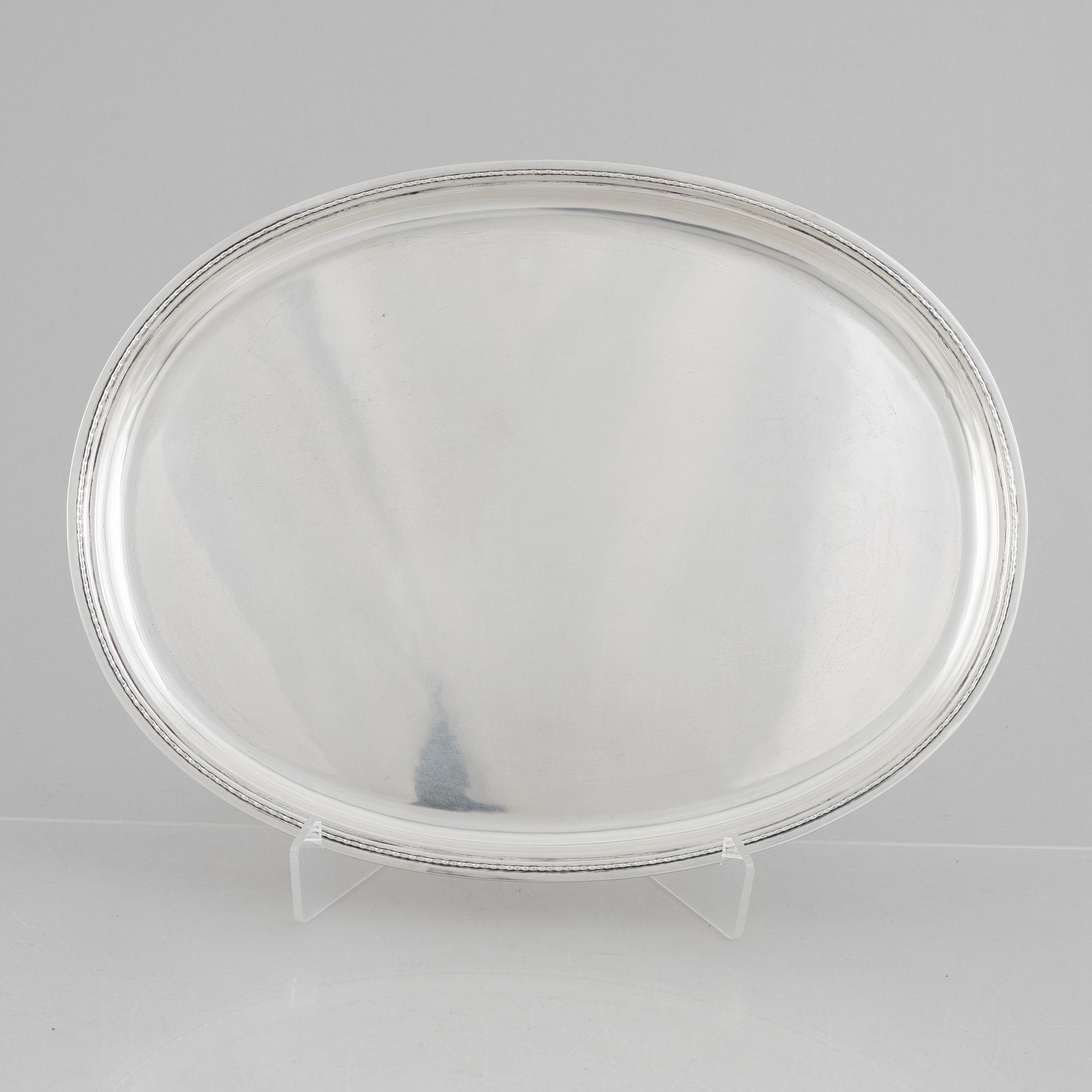 A Swedish silver tray, marks of Carl Fredrik Carlman, Stockholm 1947.