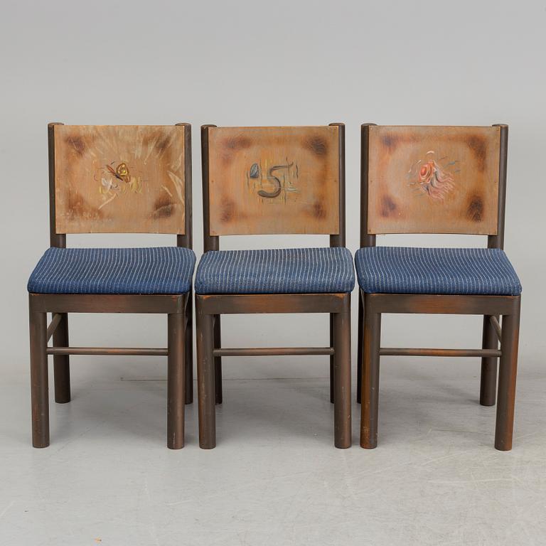 A set of six swedish chairs, probably 1930s.