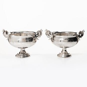 A pair of Swedish sterling silver bowls, mark of Guldsmed S Petersson i Söderhamn Ab, Bollnäs 1987.
