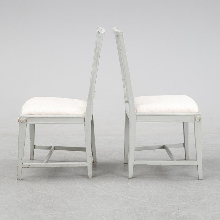Six late Gustavian chairs by Johan Erik Höglander, master in Stockholm 1777.