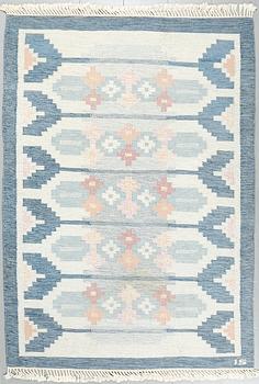 A flat weave by Ingegerd Silow, signed IS, second half of the 20th century, 224 x 171 cm.