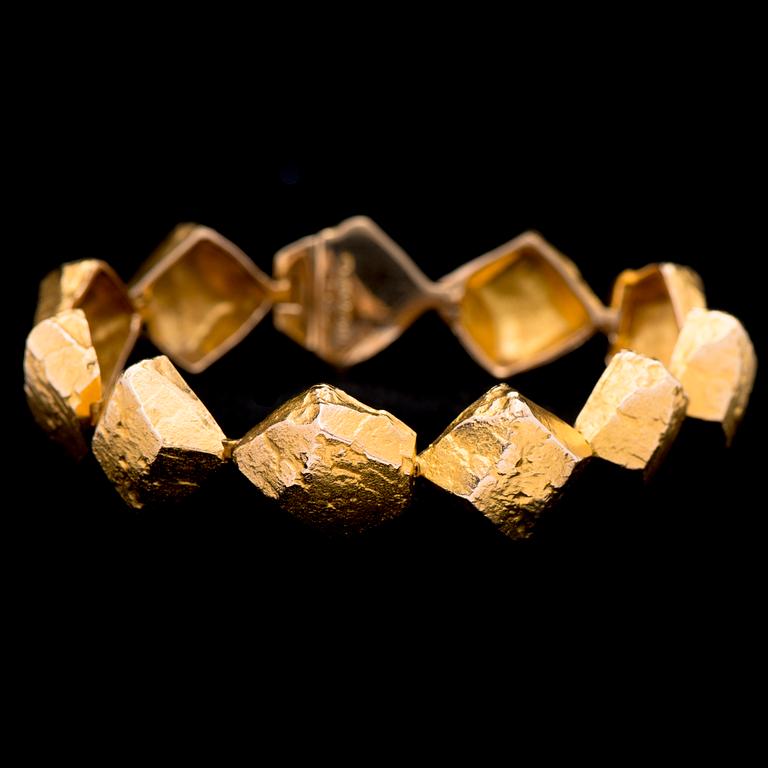 BJÖRN WECKSTRÖM, bracelet "Stones of Lapland", 14K gold. Lapponia 1967.