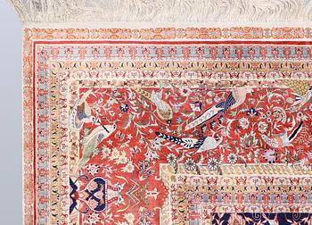 Carpet, Oriental silk, 373 x 274 cm.
