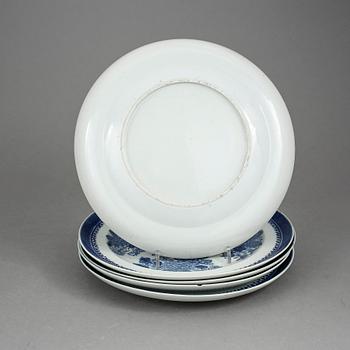 PARTI KINA, 6 delar, porslin, Kina, varav 5 st tallrikar, jiaqing, 1800-tal.
