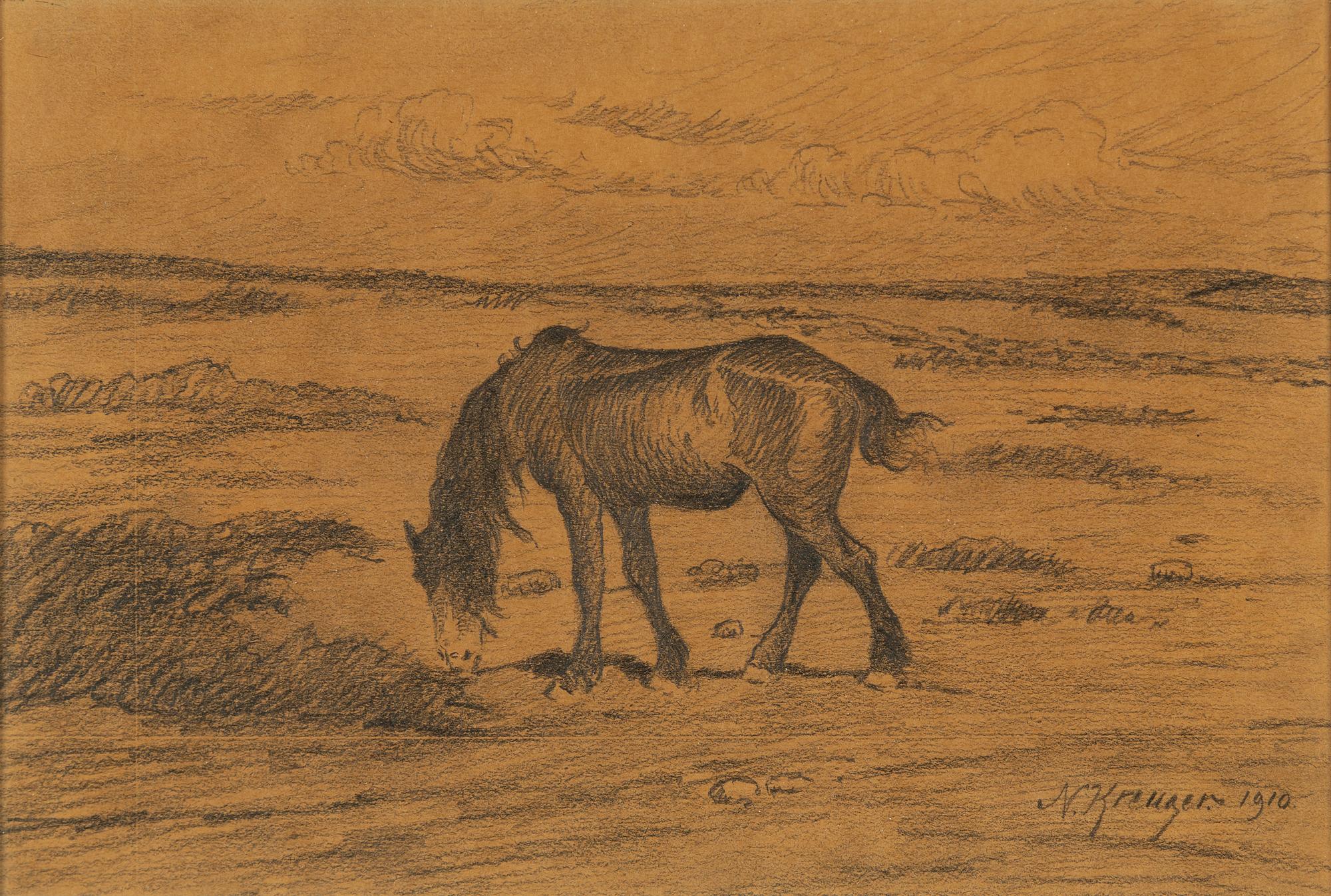 NILS KREUGER, blyerts, signerad och daterad 1910.