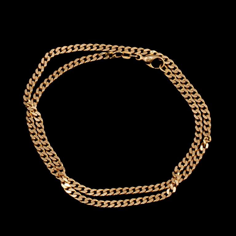 HALSLÄNK, 18k guld, Balestra, Italien. Vikt 20 g.