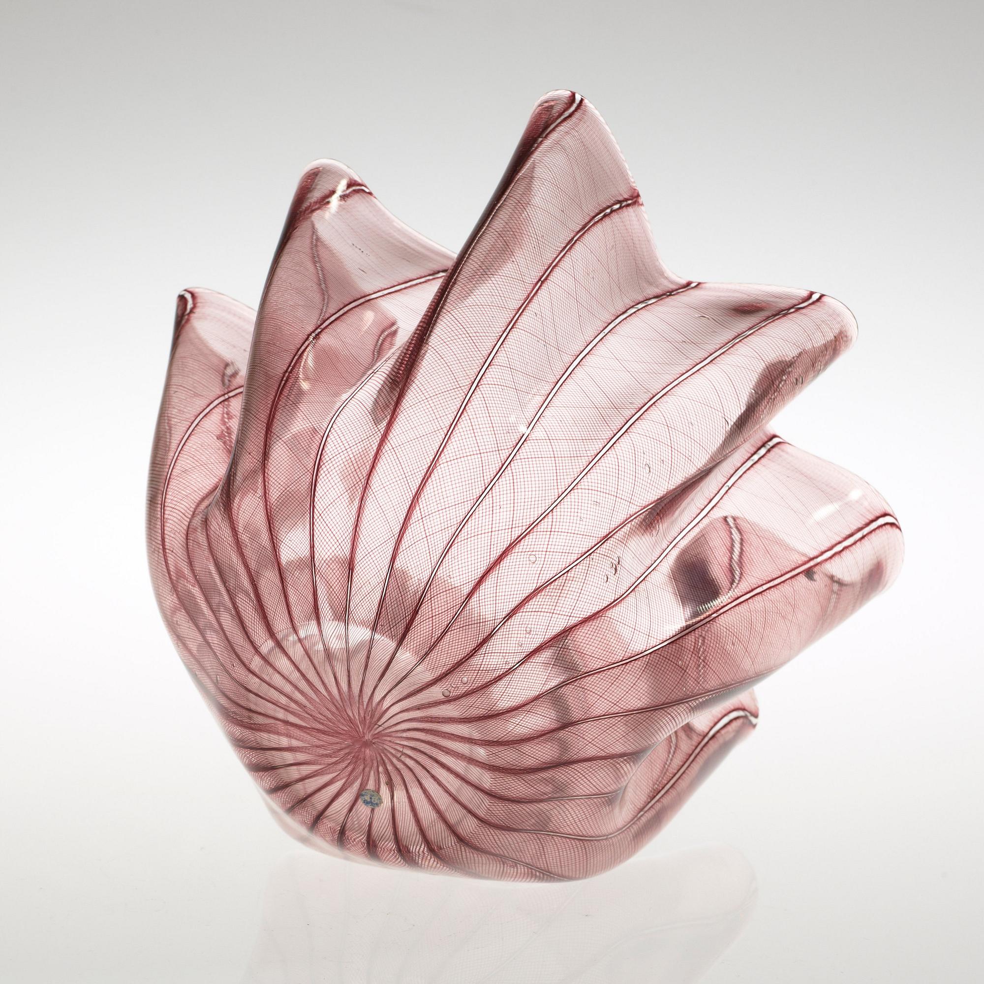 A Paolo Venini, 'Fazzoletto' glass vase, Venini, Murano Italy, 1950's.