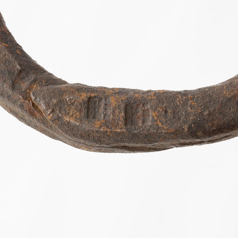 A set of eiht iron rings, Sweden, 17th / 18th century.