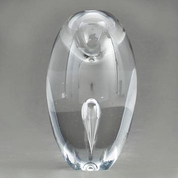 SKULPTUR, glas "Tear 3575" signerad Timo Sarpaneva, Iittala -56.
