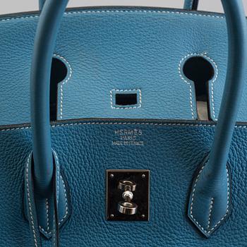 A "Birkin Bag" by Hermès, 35 Bleu.