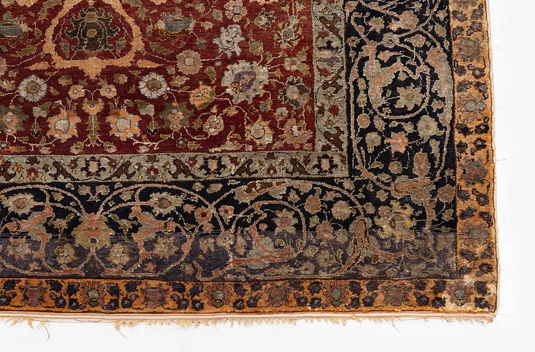 An antique silk rug, probably Istanbul, Turkey, c. 181 x 127 cm.