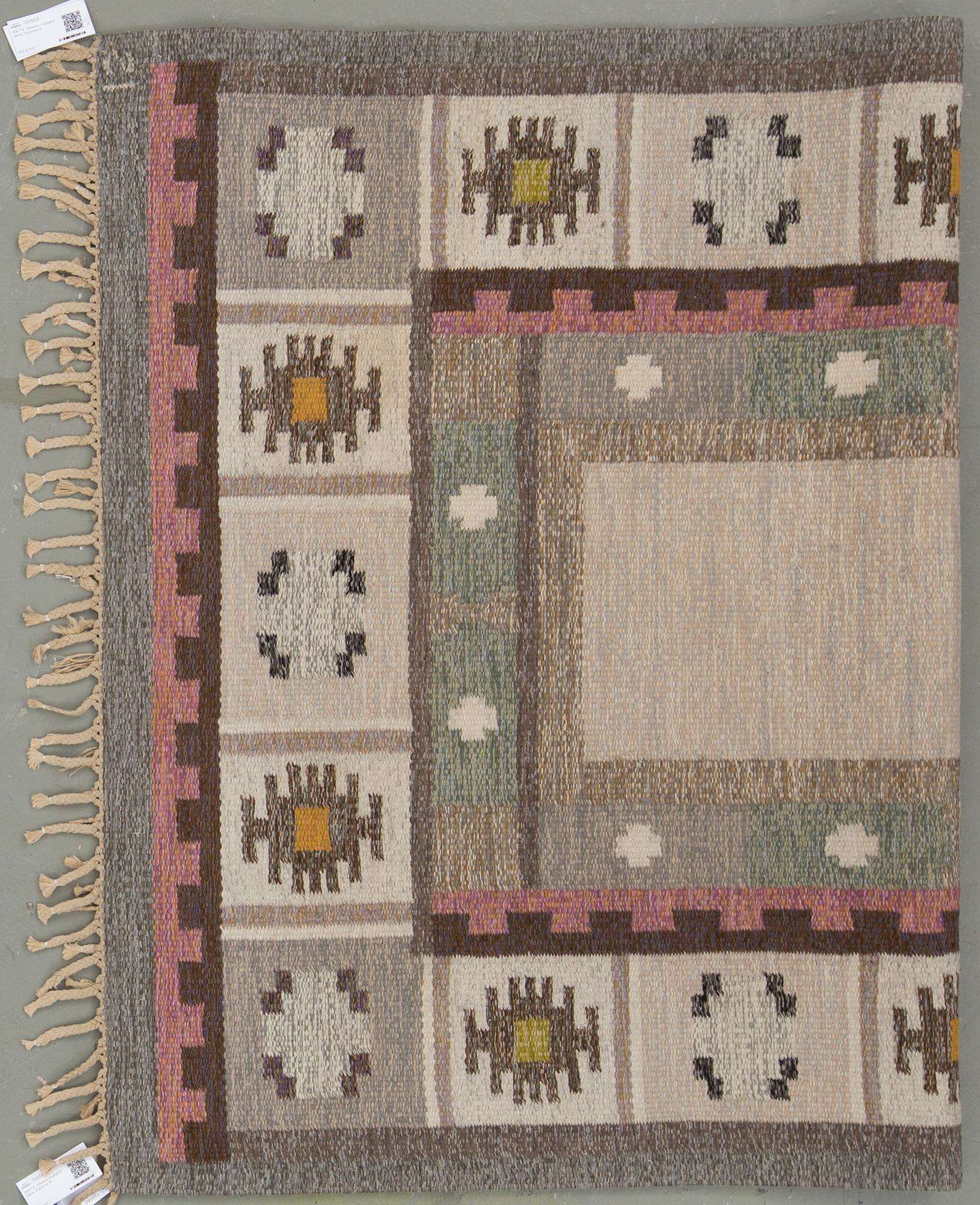 MATTA, rölakan, Signerad IS (Ingegerd Silow). Ca 202x138 cm.