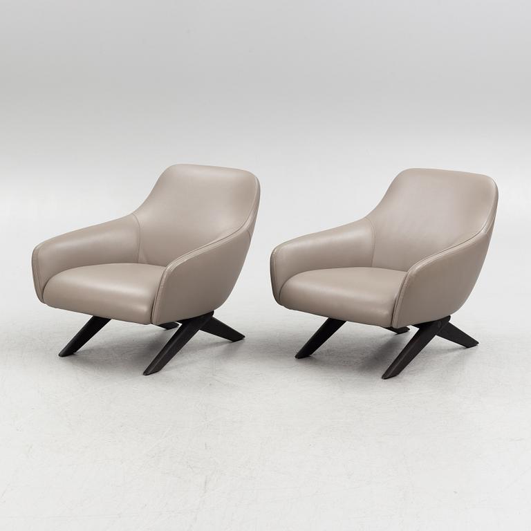 Vincent Van Duysen, a pair of 'Marlon' armchairs, Poliform, Italy.