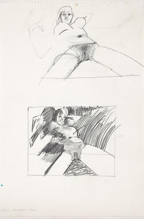 JOHN-E FRANZÉN, blyers på papper. Signerad John-e Franzén och daterad 1964.