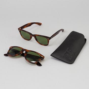 Two pairs of Wayfarer 40 Years Special Edition sunglasses, RayBan, USA.