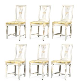 234. Six late Gustavian chairs.