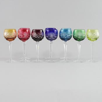 VINGLAS, 10 st, glas, Böhmisk typ, 1900-tal.