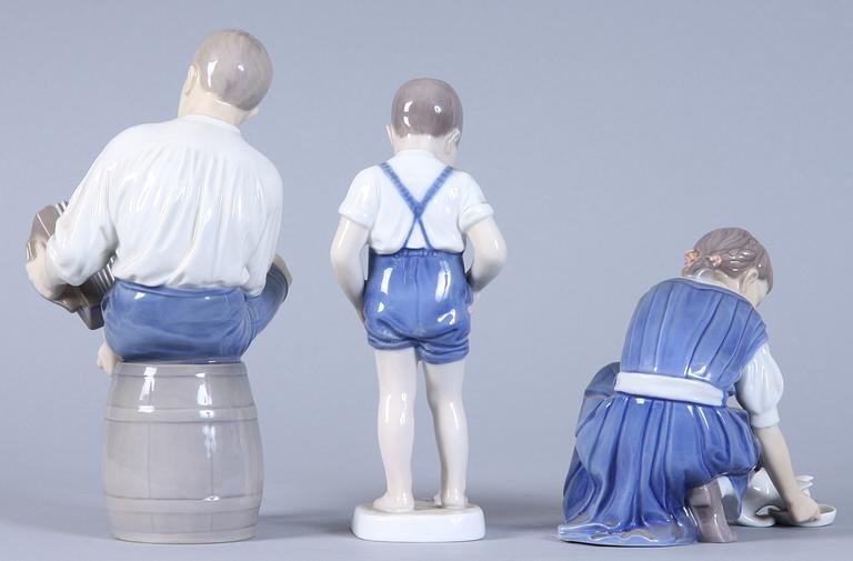 FIGURINER, 3 st, porslin, Bing & Gröndahl.