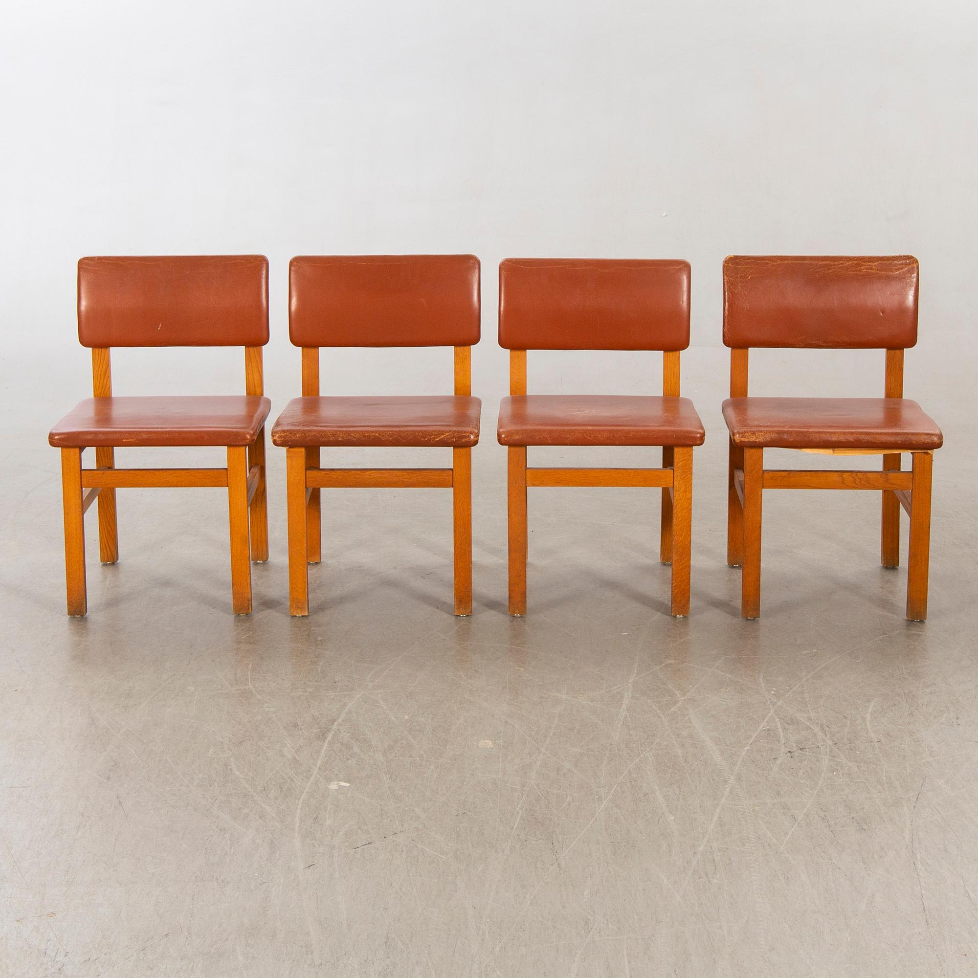John Kandell, chairs 8 by JE Blomqvist furniture factory Uppsala, 1960s.
